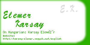 elemer karsay business card